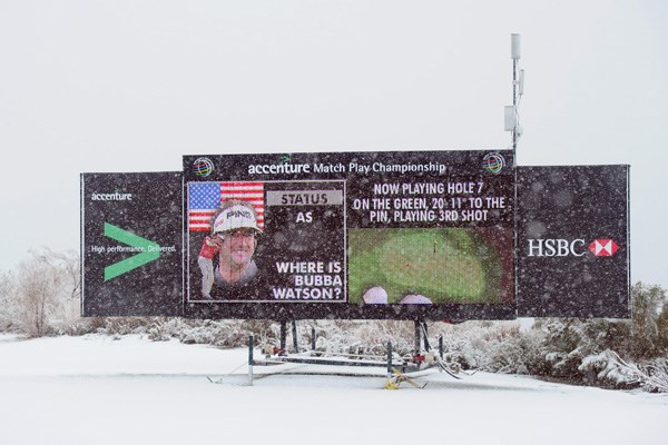 2013年 WGCアクセンチュアマッチプレー選手権 初日 リッツカールトンGC マッチプレー王者を決める大会初日は大雪のためサスペンデッドに。（Stuart Franklin／Getty Images）