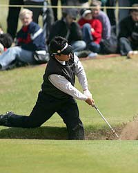 2004年 全英オープン 最終日 平塚哲二 メジャー初出場ながら健闘した平塚哲二。日本国内の枠には拘らず、世界トップレベルでのプレイを目指す（写真／BEYONDSHIP）