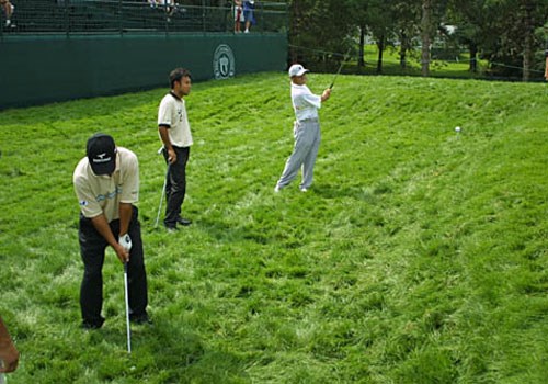 2003年 全米プロゴルフ選手権 練習日 左から伊沢、片山、丸山（写真／BEYONDSHIP）