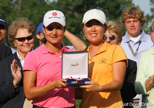 2007年 全米女子オープン 最終日 ロレーナ・オチョア アンジェラ・パーク 2位として一緒に表彰されたロレーナ・オチョアとアンジェラ・パーク