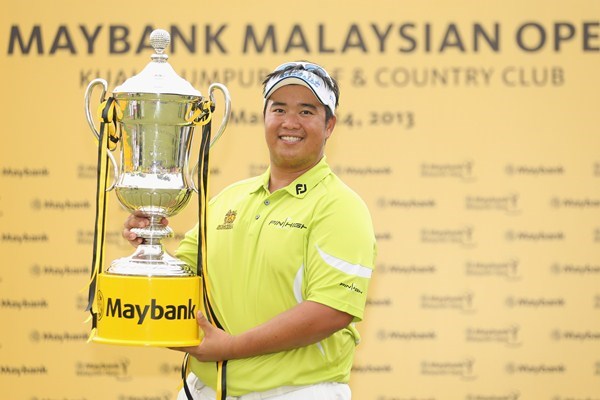 2013年 メイバンク・マレーシアオープン 最終日 キラデク・アフィバーンラト 強豪の追い上げを振り切ってツアー初優勝を果たしたキラデク・アフィバーンラト（Getty Images）