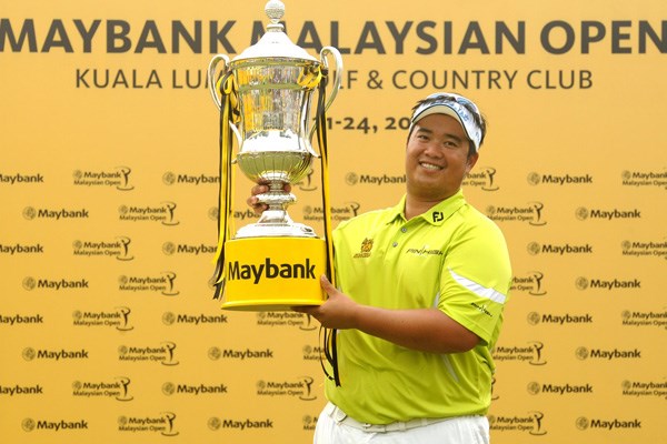 2013年 メイバンク・マレーシアオープン 最終日 キラデク・アフィバーンラト 54ホールの短期決戦を制しツアー初優勝を果たしたキラデク・アフィバーンラト（Getty Images）