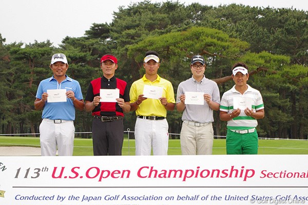 2013年 全米オープン 日本地区予選 いざ、メリオンGCへ！1日36ホールの長丁場を制して「全米オープン」出場権を手にした5選手。