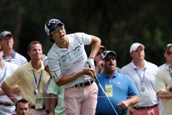 2013年 全米プロゴルフ選手権 初日 石川遼 ティショットを曲げて悔しそう。