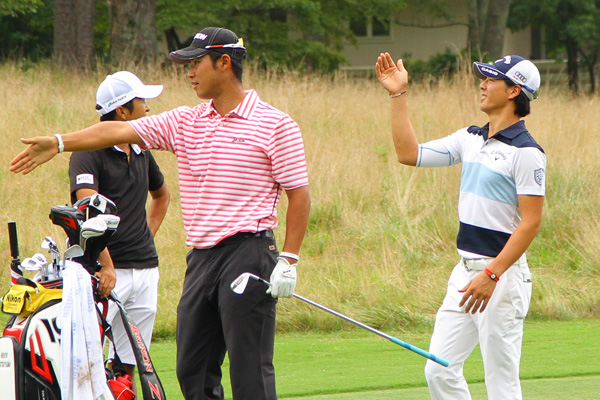 石川遼、松山英樹が最終戦会場で練習ラウンド
