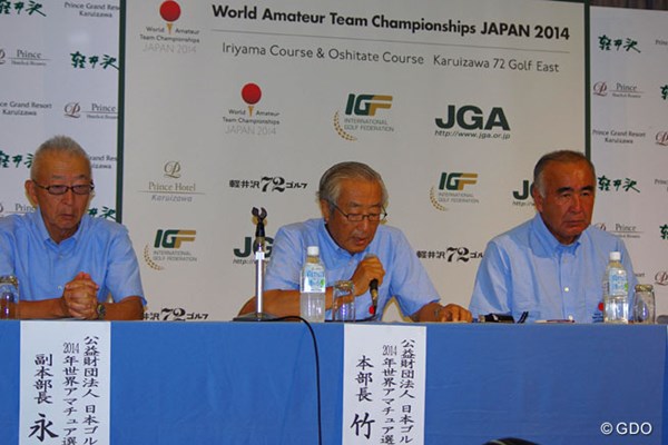 世界アマチュア選手権 記者会見 52年ぶりの日本開催に向けた期待を語る、対策本部長の竹田恆正本部長
