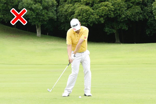 クラブのほどきが早すぎるとダフる