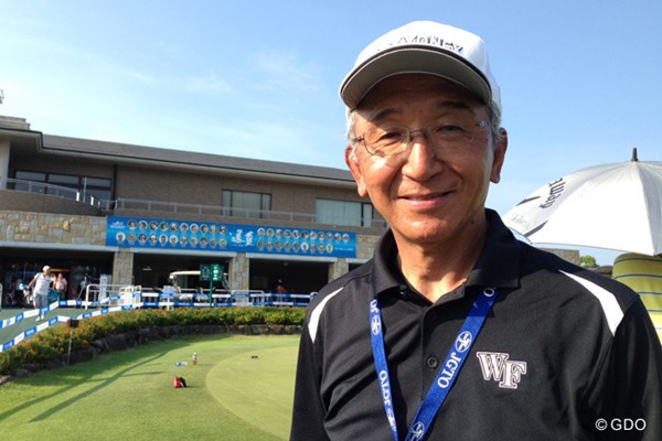 2013年 VanaH杯KBCオーガスタゴルフトーナメント 2日目 福岡大学・清永明教授 64歳の清永教授。プロアマ戦の行われた水曜日に会場に姿を見せた。