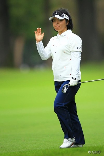 2013年 日本女子オープンゴルフ選手権競技 2日目 不動裕理 後半にスコアを落してしまいましたが、3位タイに何とか踏み止まりました。