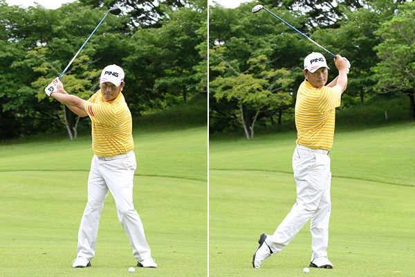 バランスが崩れないスピードで振る