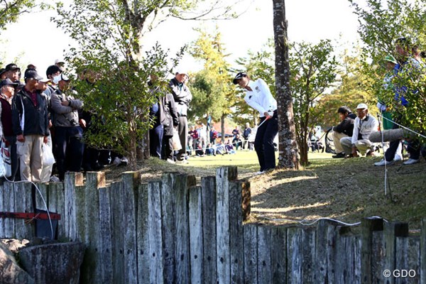 2013年 伊藤園レディスゴルフトーナメント 最終日 渡邉彩香 9番サードショットは難度が高そう