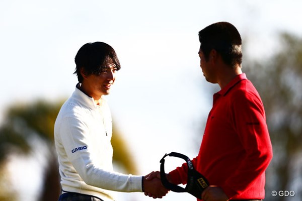 2013年 カシオワールドオープンゴルフトーナメント 初日 石川遼 池田勇太 最終ホールイーグルを決めた遼君と選手会長の若大将