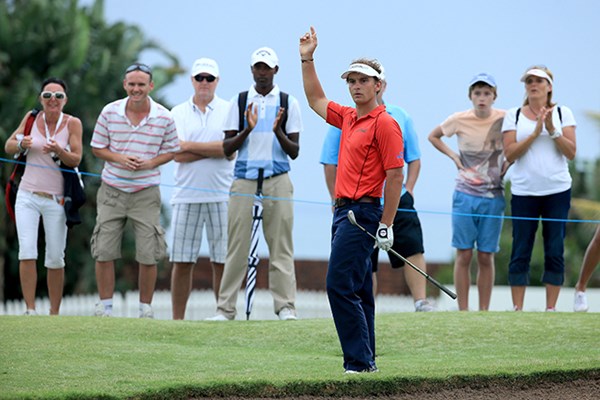 2014年 ボルボゴルフチャンピオンズ 2日目 ジュースト・ルイテン 好調のルイテンは18番ももう少しでイーグルの2打目を放ってバーディを奪い首位に並んだ（David Cannon/Getty Images）