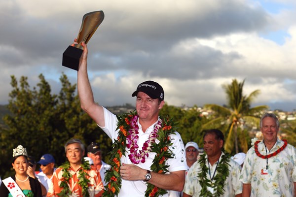 2014年 ソニーオープンinハワイ 最終日 ジミー・ウォーカー 待望の初優勝から早くも2勝目・・・ウォーカーはいま、新シーズンで最もホットな男だ。（Tom Pennington/Getty Images)）