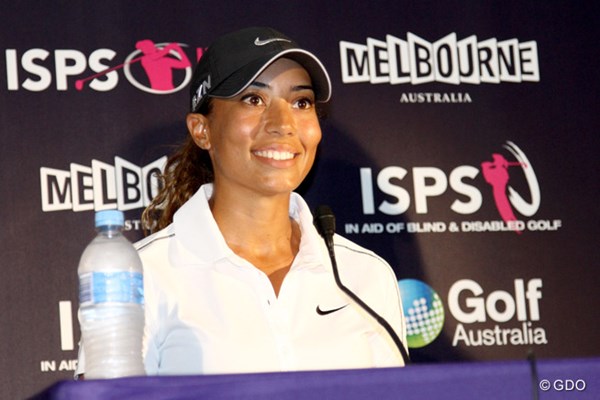 2014年 ISPSハンダオーストラリアン女子オープン 事前 シャイアン・ウッズ 先週の欧州女子ツアー初優勝でメディア熱も一気にヒートアップ。C.ウッズが再び豪州で躍動を見せるか
