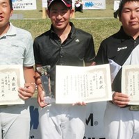 15-17歳の部（男子）で代表の座を掴んだ石過功一郎、坂本将規、松本正樹（左から）（写真提供：IJGA） 2014年 世界ジュニアゴルフ選手権 日本代表 石過功一郎 坂本将規 松本正樹