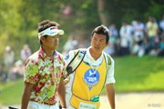2014年 関西オープンゴルフ選手権競技 事前 藤田寛之 清水重憲キャディ