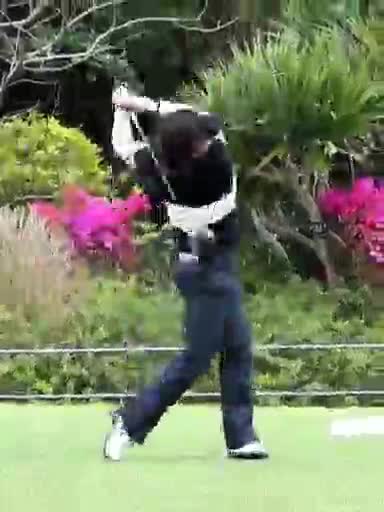 福嶋晃子 スイング動画 2011年 ドライバー正面｜GDO ゴルフ